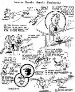 Caricature de Henri Boivin baseball, Granby