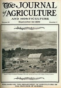 En 1929, la ferme de William Miner fait la une du Journal of Agriculture and Horticulture